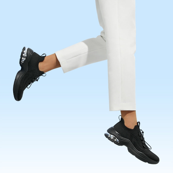 [Nori] Non-Slip Air Cushion Fashion Sneakers - ALL BLACK - 5